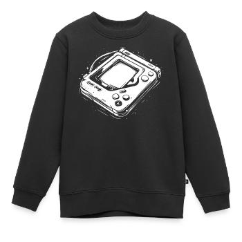 Console de jeu rétro - Sweat Premium enfant bio - noir - Devant - AI Model Kid Female (0cm)