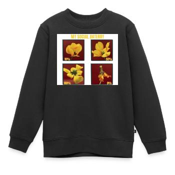 Ma Tulipe Jaune Drôle de Batterie Sociale - Sweat Premium enfant bio - noir - Devant - AI Model Kid Female (0cm)