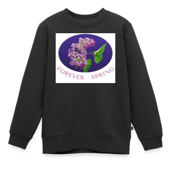 Tirage photo lilas FOREVER SPRING - Sweat Premium enfant bio - noir - Devant - AI Model Kid Female (0cm)