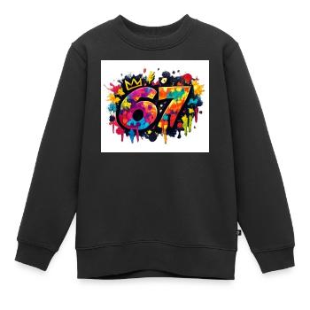 Königliche 67 Farbexplosion - Kinder Premium Organic Sweatshirt - Schwarz - Vorne - AI Model Kid Female (0cm)