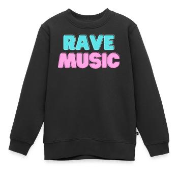 Musique rave Neon 3D - Sweat Premium enfant bio - noir - Devant - AI Model Kid Female (0cm)