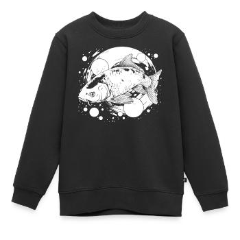 Fischerei Streetart - Kinder Premium Organic Sweatshirt - Schwarz - Vorne - AI Model Kid Female (0cm)