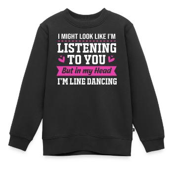 Linedance - Kinder Premium Organic Sweatshirt - Schwarz - Vorne - AI Model Kid Female (0cm)