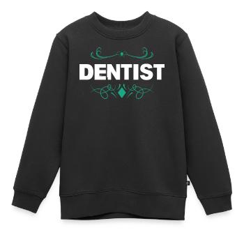 dentist - Kids Premium Organic Sweatshirt - black - Front - AI Model Kid Female (0cm)