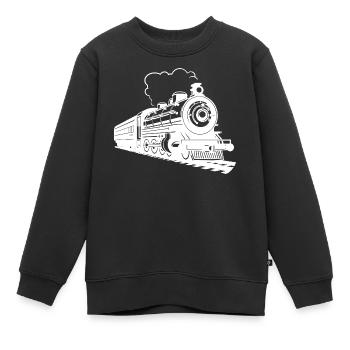 Graphique ferroviaire - Sweat Premium enfant bio - noir - Devant - AI Model Kid Female (0cm)