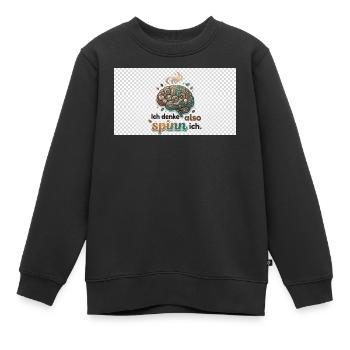 Ich denke also spinn ich Gehirnwerk - Kinder Premium Organic Sweatshirt - Schwarz - Vorne - AI Model Kid Female (0cm)