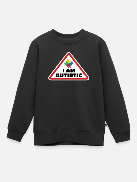 Je suis autiste : conception d’icônes de puzzle - Sweat Premium enfant bio - noir