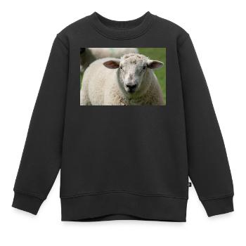 Nahaufnahme eines Schafes - Kinder Premium Organic Sweatshirt - Schwarz - Vorne - AI Model Kid Female (0cm)
