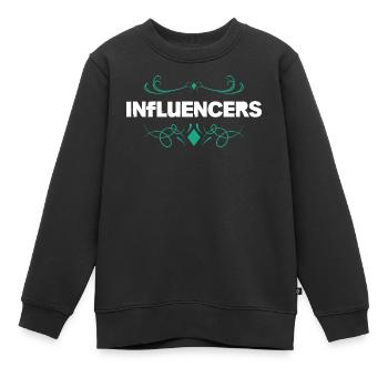Ornement style Influencer - Sweat Premium enfant bio - noir - Devant - AI Model Kid Female (0cm)