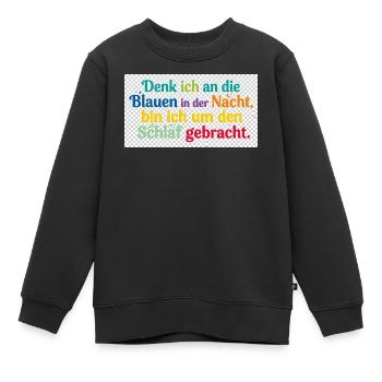Bunte Nachtgedanken Schlafzitat - Kinder Premium Organic Sweatshirt - Schwarz - Vorne - AI Model Kid Female (0cm)