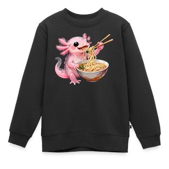 Ramen Axolotl - Sweat Premium enfant bio - noir - Devant - AI Model Kid Female (0cm)