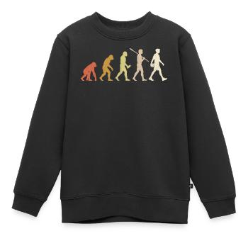 Jeu drôle de Volleyball Evolution - Sweat Premium enfant bio - noir - Devant - AI Model Kid Female (0cm)
