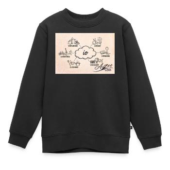 Azzo - Kinder Premium Organic Sweatshirt - Schwarz - Vorne - AI Model Kid Female (0cm)