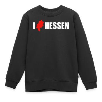 I Love Hessen - Kinder Premium Organic Sweatshirt - Schwarz - Vorne - AI Model Kid Female (0cm)