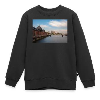 Salle historique des ventes aux enchères de poissons à Hambourg - Sweat Premium enfant bio - noir - Devant - AI Model Kid Female (0cm)