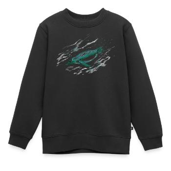 Pingouin dans l’eau - Sweat Premium enfant bio - noir - Devant - AI Model Kid Female (0cm)