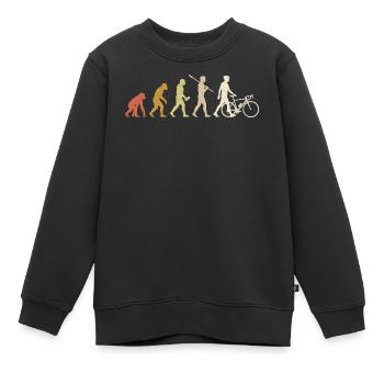 Cycling Evolution - Cadeau minimaliste drôle pour cycliste - Sweat Premium enfant bio - noir - Devant - AI Model Kid Female (0cm)