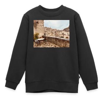 Terrassenansicht der Altstadt - Kinder Premium Organic Sweatshirt - Schwarz - Vorne - AI Model Kid Female (0cm)