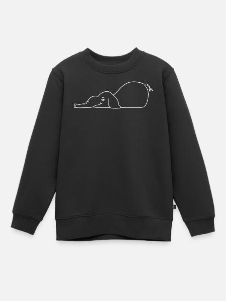 Lustiger Elefant - Kinder Premium Organic Sweatshirt - Schwarz