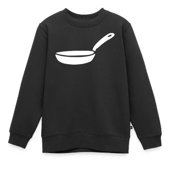 Icône de la cuisson en poêle Chef Cadeau Blanc - Sweat Premium enfant bio - noir - Devant - AI Model Kid Female (0cm)