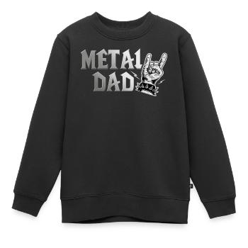 Metal Dad Cadeau Papa Heavy Metal Rock - Sweat Premium enfant bio - noir - Devant - AI Model Kid Female (0cm)