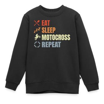 Motocross Routine - Sweat Premium enfant bio - noir - Devant - AI Model Kid Female (0cm)