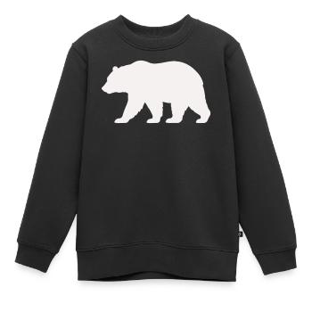 Bär Silhouette - Kinder Premium Organic Sweatshirt - Schwarz - Vorne - AI Model Kid Female (0cm)