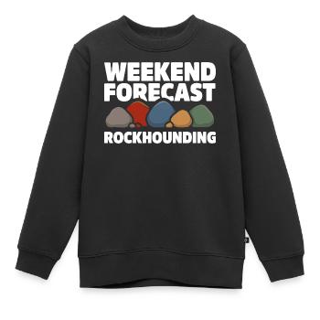 Wochenende Vorhersage Steine Sammeln Steinsuche - Kinder Premium Organic Sweatshirt - Schwarz - Vorne - AI Model Kid Female (0cm)
