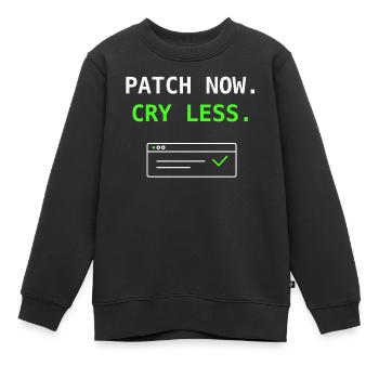 Patch Now Cry Less Mise à jour de sécurité informatique Chemise humoristique ! - Sweat Premium enfant bio - noir - Devant - AI Model Kid Female (0cm)