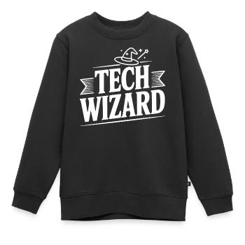 Magicien Technologique - Sweat Premium enfant bio - noir - Devant - AI Model Kid Female (0cm)