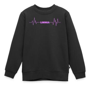 Linnea als heartbeat - Kinder Premium Organic Sweatshirt - Schwarz - Vorne - AI Model Kid Female (0cm)