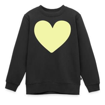 Pastellherz Gelb Kleidungsdruck - Kinder Premium Organic Sweatshirt - Schwarz - Vorne - AI Model Kid Female (0cm)