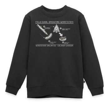 Guide de terrain du bâton de saucisse Art du grill - Sweat Premium enfant bio - noir - Devant - AI Model Kid Female (0cm)