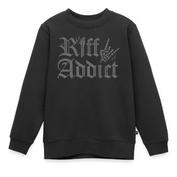 Riff Addict Gitarrist Heavy Metal Rock - Kinder Premium Organic Sweatshirt - Schwarz - Vorne - AI Model Kid Female (0cm)
