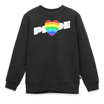 Pride Herz - Regenbogen Design - Kinder Premium Organic Sweatshirt - Schwarz - Vorne - AI Model Kid Female (0cm)