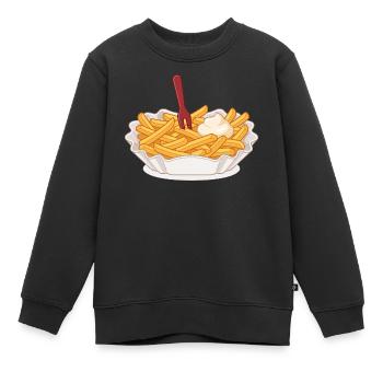 pommes - Kinder Premium Organic Sweatshirt - Schwarz - Vorne - AI Model Kid Female (0cm)