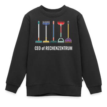 Leiter vom Rechenzentrum Gärtner EDV IT - Kinder Premium Organic Sweatshirt - Schwarz - Vorne - AI Model Kid Female (0cm)