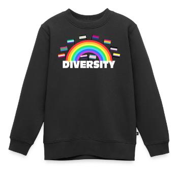Diversity Regenbogen - Vielfalt Design - Kinder Premium Organic Sweatshirt - Schwarz - Vorne - AI Model Kid Female (0cm)
