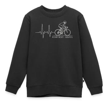 Heartbeat Gravel Bike - Kinder Premium Organic Sweatshirt - Schwarz - Vorne - AI Model Kid Female (0cm)