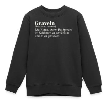 Graveln Definition - Kinder Premium Organic Sweatshirt - Schwarz - Vorne - AI Model Kid Female (0cm)