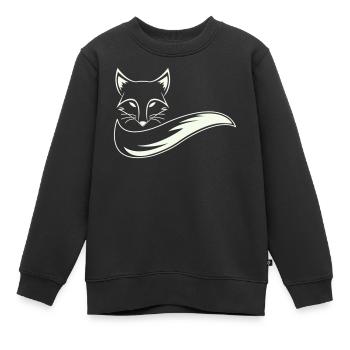 Fuchs Silhouette mit Schweif - Kinder Premium Organic Sweatshirt - Schwarz - Vorne - AI Model Kid Female (0cm)