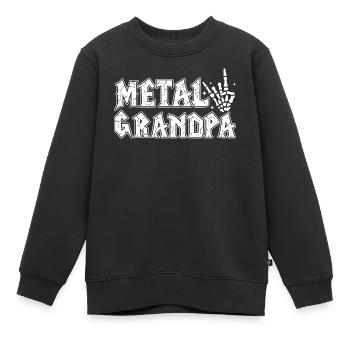 Metal Opa Geschenk Opa Heavy Metal Rock - Kinder Premium Organic Sweatshirt - Schwarz - Vorne - AI Model Kid Female (0cm)