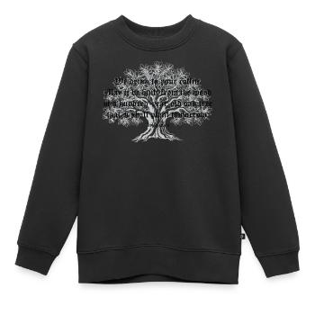 Gotischer Baum der alten Schrift - Kinder Premium Organic Sweatshirt - Schwarz - Vorne - AI Model Kid Female (0cm)