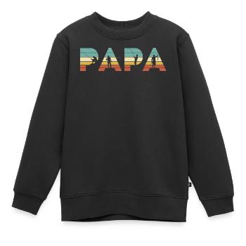 Papa Vintage Angel-Vater-Angler-Geschenk - Kinder Premium Organic Sweatshirt - Schwarz - Vorne - AI Model Kid Female (0cm)