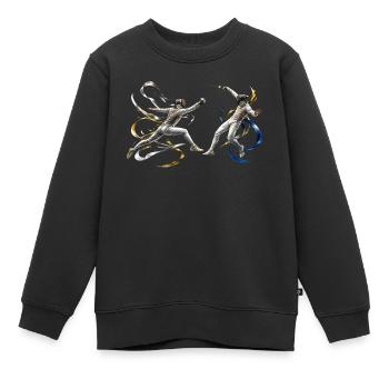 Duellfecht-Energie-Bänder - Kinder Premium Organic Sweatshirt - Schwarz - Vorne - AI Model Kid Female (0cm)