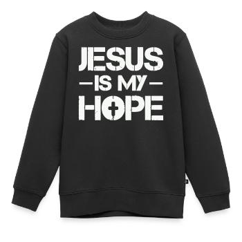 Jesus is my hope - Kids Premium Organic Sweatshirt - black - Front - AI Model Kid Female (0cm)