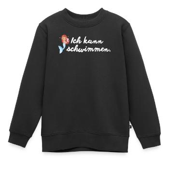 Ich kann schwimmen Meerjungfrau Cartoon - Kinder Premium Organic Sweatshirt - Schwarz - Vorne - AI Model Kid Female (0cm)