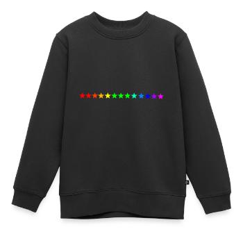 Stars rainbow colorful gift idea - Kids Premium Organic Sweatshirt - black - Front - AI Model Kid Female (0cm)