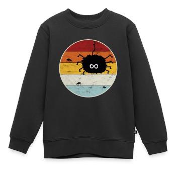 Retro spider fly insect nature walking insect - Kids Premium Organic Sweatshirt - black - Front - AI Model Kid Female (0cm)