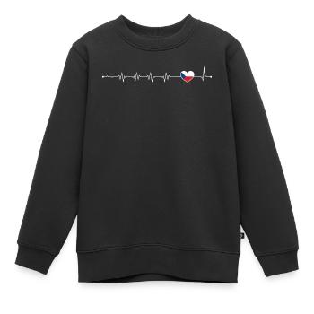 Heartbeat Flagge der Tschechischen Republik - Kinder Premium Organic Sweatshirt - Schwarz - Vorne - AI Model Kid Female (0cm)